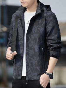 ร้านเรือธงแจ็คเก็ตผู้ชายเพิ่มกำมะหยี่ลายพรางฤดูใบไม้ร่วงและฤดูหนาวกลางแจ้งกันลมเพิ่มความหนาอบอุ่นกันน้ำแจ็คเก็ตกีฬา