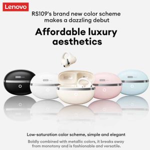 Lenovo | Lenovo Clip On Bluetooth 6.0 Headphones OWS Wireless Earphones IMAX Deep Bass 360° Surround Sound Open Ear Earbuds HD Call RS109