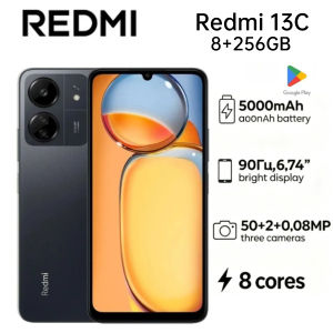 Redmi | 2026 Newest Redmi 13C Global Smartphone 8GB RAM 256GB Large Storage 6.74 Inch HD Display Practical Premium Daily Mobile Phone
