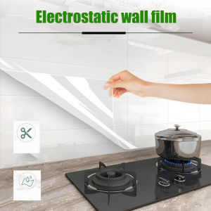 45cm Waterproof and Oil Resistant Kitchen Sticker Transparent PVC Material Electrostatic Sticker for Countertops Cabinets