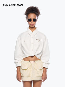 ANN ANDELMAN | Tailored Design Short Jacket Front Cross High Waist Denim Shirt