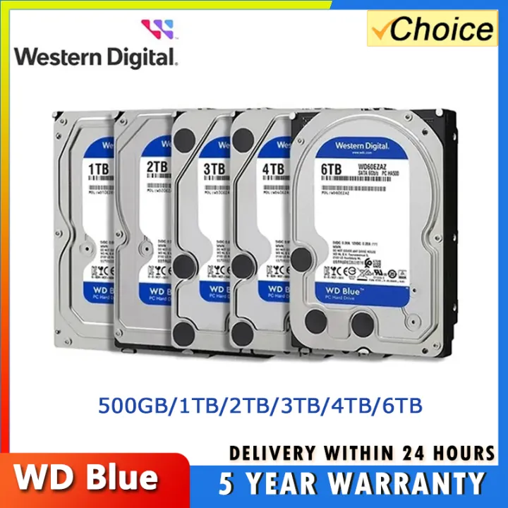 WD | WD BLUE 4TB 6TB 500GB 3.5' Hard Drive Disk SATA III 5400 RPM 500GB 1T 2TB HD Hard Disk For Monitoring Desktop Computer