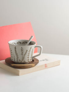 Cốc Cà Phê Gốm Sứ Lavender Mudkore Cốc Cà Phê Gỗ Cầm Tay Cổ Điển Cốc Nước Bằng Gốm Sứ Dùng Tại Nhà Cốc Cà Phê Bằng Gốm Sứ