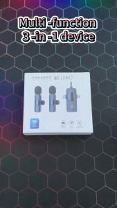 【3 In 1 Pro Mic】3.5mm Mikrofon Nirkabel Lavalier Mic Portabel Audio Video Pembuatan Rekaman Wireless Microphone HP Clip On 2 Mic Untuk IPhone Android Kamera Komputer Laptop Live Vlog Video Recording Game Mobile YouTube Interview Tiktok