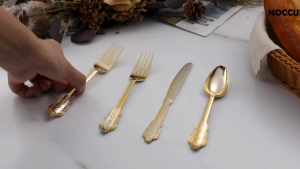 Cutlery Set Stainless Steel Royale GOLD 4Pcs/Pack RS4 Dinner Spoon Fork Knife Teaspoon