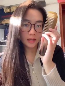 Natural horn carving comb large authentic authentic anti-hair loss portable scalp massage comb for men and women for long hair