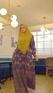 SHEIBU Titania Dress Gamis Printing - Pakaian Muslim Wanita