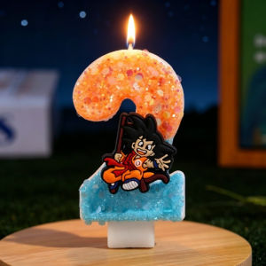 Bandai | 0-9 Dragon Ball Number Candles Glitter Confetti Birthday Cake Topper Party Decoration Goku Themed Gift for Fans