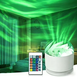 UOSU | LED Aurora/Water Ripple Projector Light Starry Sky Galaxy Night Light Remote 16 Colors Auto Rotate Ambient Light for Home Room