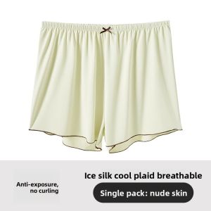 miiow | Loose Ice Silk Safety Pants Women Summer Anti Exposure Thin Short Home Sleepwear Pants Invisible Underwear Can Be Worn Outside