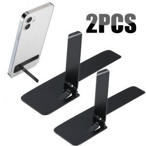 🔥2pcs Ultra-Thin Mini Metal Folding Phone Holder Alloy Invisible Mobile Stick Phone Back Portable Desktop Phone Bracket