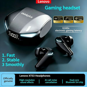 Lenovo | Lenovo XT53 Wireless Bluetooth V5.4 Earphone LED Power Digital Display Stereo Sound Earbuds HD Call Low Latency Gaming Headset
