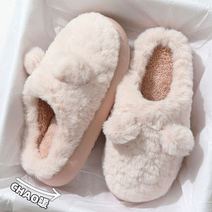 Dép Bông Mùa Đông 2025 Mới Cho Nữ Dép Bông Lông Cừu Ấm Áp Chống Trượt Đế Dày Thoải Mái Cho Gia Đình Và Nhà Tắm