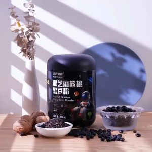美粥食客American Congee diner black sesame walnut black bean mulberry walnut powder paste cereal substitute plastic can 500g黑芝麻核桃黑豆桑葚核桃粉糊五谷代餐塑料罐