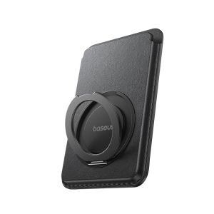 BASEUS | Baseus Magnetic Wallet Card Holder for iPhone 17 MagSafe PU Leather Phone Case with 360° Rotating Stand Bank ID Card Cover Case