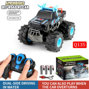 JDD【In stock】【Original Available】JJRC Q135 RC Car 2.4G 4WD Amphibious Off-Road Climbing Desert Pull High Speed Stunt Car All Terrain Controlled Toys RTR For Kids