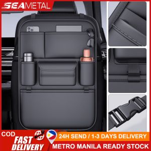 SEAMETAL Car Seat Back Storage Bag PULeather Organizer Hanging Pockets KickMats Interior Accessories