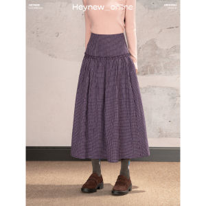 loveheynew | Chân Váy A-Line Cao Waist Vintage Chấm Bi Tím