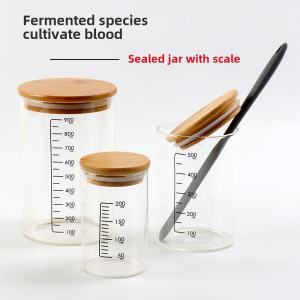 With Scale High Temperature Resistant Glass Sealed Can Fermented Seeds Petri Dish Lubang Natural Yeast Fermentation Tank Bottle with Lid