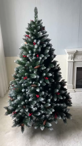 2026 New Christmas Tree makapal Full Shape PVC White Tips Snow Effect christmas foldable christmas tree 5FT/6FT/7FT/8FT with decoration set with lights