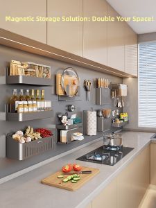 Auzzo | Magnetic Wall Organizer Gray