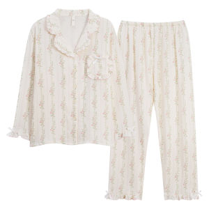 Miiow | 100% Cotton Womens Long Sleeve Sleepwear Set