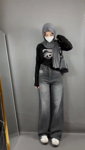 CUCI GUDANG 50 RIBU DAPAT 2 PCS Highwaist Kulot Retro Loose Jeans Pria Wanita Celana Jeans Panjang Wanita Highwaist Kulot Jeans Viral