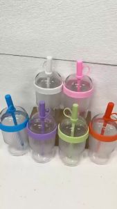 Portable Leakproof Straw Cup 1PC Large Capacity Food Grade Water Bottle for Travel Hiking School Students