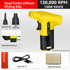 Quạt Thổi Khí Không Chổi Than 150W 7.4V 3000mAh 130000 Vòng/phút 3 Tốc Độ Không Dây Mini Kiểu Turbo Áp Suất Cao Dùng Cho Gia Đình Tự Làm