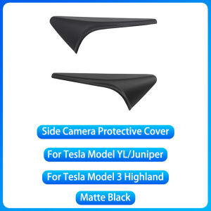 For Tesla Model YL Model Y Juniper 2026 Model 3 Highland ABS Carbon Pattern Side Camera Cover ABS Leaf Board Sticker Accessories