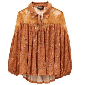 Vero Moda | Retro Vacation Lace Cutout Spliced Shirt
