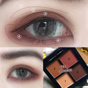 INS Super Popular All Matte Four-Color Eyeshadow 268 Cheap Alternative Red Brown Matte Pumpkin Color Earth Brown Brick Red