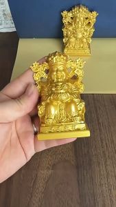 Pajangan Caisen Bahan Logam Patung Dewa Rezeki / Patung Cai Sen Ye Patung Dewa Kekayaan Dekorasi Rumah Kantor