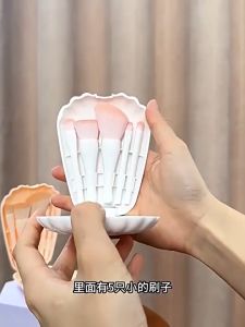 YTFSKFUI 【COD】 5ชิ้นชุด kuas Rias แบบพกพากรอบ HD แปรงสำหรับซ่อมเครื่องมือความงามช่อผมปลอมขอบปากแปรงทั้งชุดแปรงเครื่องสำอาง