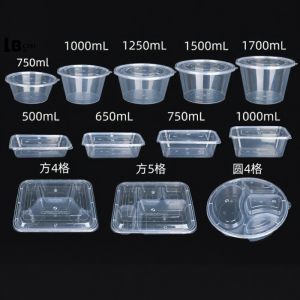 Disposable Plastic Commercial Soup Bowls with Lid Round and Rectangular