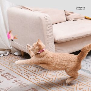 Funny Cat Stick Cat Teaser with Bell Toy Pet Teaser Feather Stick Flexible Cat Decompression Pet Toys
