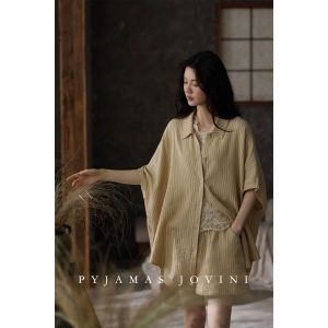 Striped Breathable Cotton Pyjama Set for Women