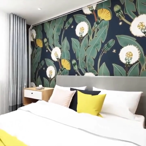 MT Flower waterproof self-adhesive wallpaper wallpaper dormitory bedroom living room PVC furniture renovation sticker wallpaper sticker (10m x 45cm)