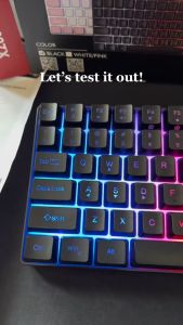 Tylex XZ68 Membrane RGB Gaming Backlit Wireless Rechargeable Gaming Keyboard Type-C charging With Dongle 84 Keys