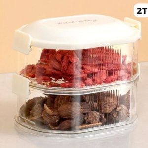 AJW1919 Toples Bumbu Dapur / Tempat Bumbu Susun Tingkat Tingkat Wadah Bumbu Dapur Kotak Penyimpanan Makanan Multifungsi