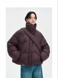 Warm Loose Burgundy Down Jacket