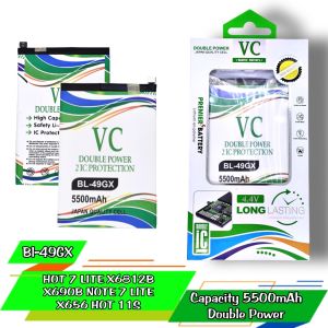 Baterai VC DOUBLE POWER BL-49GX/Hot 7 lite/X6812B/X690B/Note 7 lite/X656/Hot 11S/battery batre