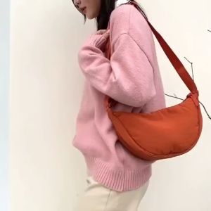UGO Dumpling Shoulder Bag Korean Sling Bag Ins Fashion Hip Hop Solid Color Shoulder Bag Casual Nylon Crossbody Bag