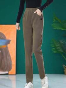 High Waist Thickened Fleece Womens Casual Pants Spring 2025 New Style Slim Fit Harlan Pants Casual Trousers for Ladies