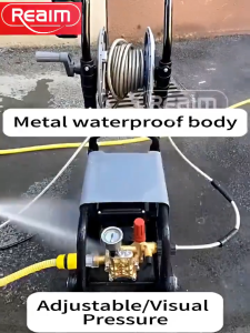 REAIM 750W Mesin Alat Steam Jet Cleaner High Preassure Motor/Desain penyimpanan pipa air/tekanan air yang dapat disesuaikan