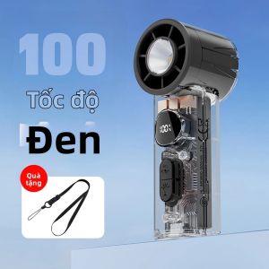 Quạt Cầm Tay Mini Trong Suốt Có Đèn LED Sạc USB Quạt Điện Cầm Tay Tốc Độ Cao Dùng Cho Ngoài Trời Cắm Trại Du Lịch