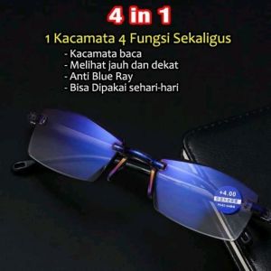 kaca mata baca plus anti radiasi 4in1 orig100%