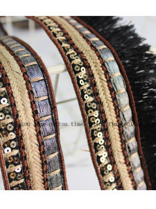 Cottontime Coffee Time Ethnic Style High-Definition Embroidery Lace Retro Shiny Gold Thread Decoration Accessories