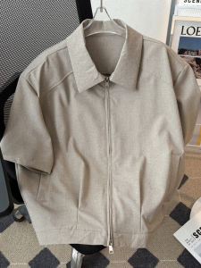 American Retro Short Sleeve Shirt Mens Summer New Loose Large Size Casual Shoulder Pad Collar Shirt Youth Fashion Casual Wear