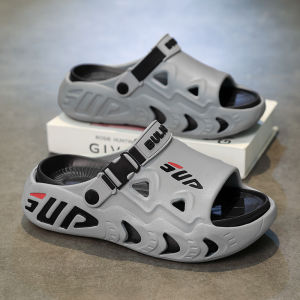 Mens Summer Outdoor Sports Sandals Anti-Slip Thick Bottom Heightening Slippers Driving Dual-Purpose Beach Shoes EVA Material